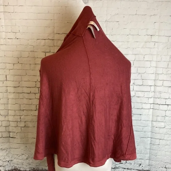 Athleta Nirvana Wear Two Ways Wrap Maple Red Sz Small Gym Yoga Layering Workout - Picture 12 of 14